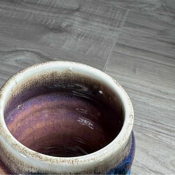 VINTAGE PHIL MAYHEW Blue Green Hand Thrown Drip Glaze Twist Pottery Coffee Mug - Picture 11 of 15